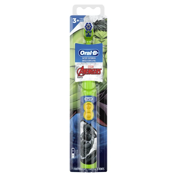 Oral-B Kid's Battery Toothbrush featuring Marvel's Avengers, Soft Bristles, for Kids 3+