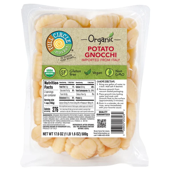 Full Circle Potato Gnocchi, Organic