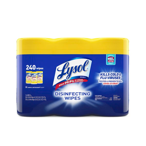 Lysol Multi-Surface, Disinfectant Wipes Antibacterial Cleaning Lemon & Lime Blossom