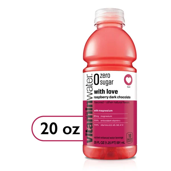 Vitaminwater With Love Raspberry Dark Chocolate Zero Sugar Flavored Water Beverage Bottle