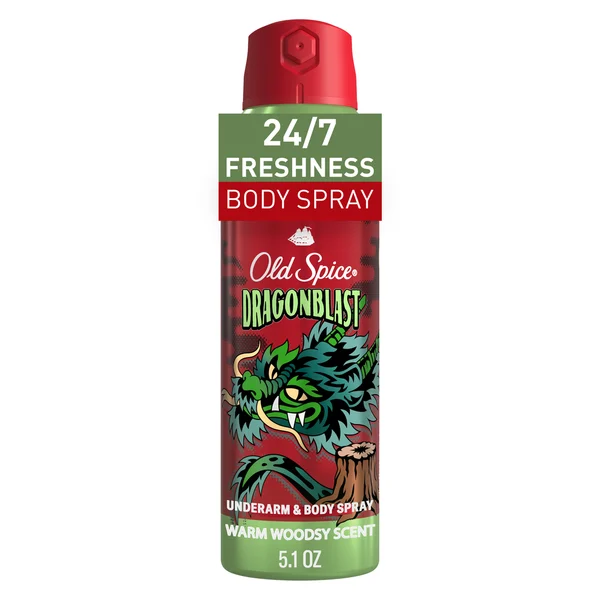 Old Spice Body Spray Deodorant, 24/7 Freshness, Dragonblast