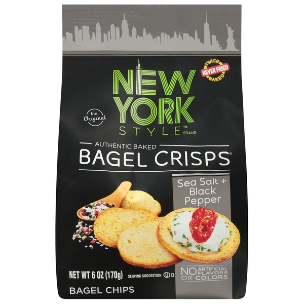 New York Style Sea Salt + Black Pepper Bagel Chips