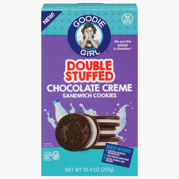 Goodie Girl Sandwich Cookies, Chocolate Creme, Double Stuffed