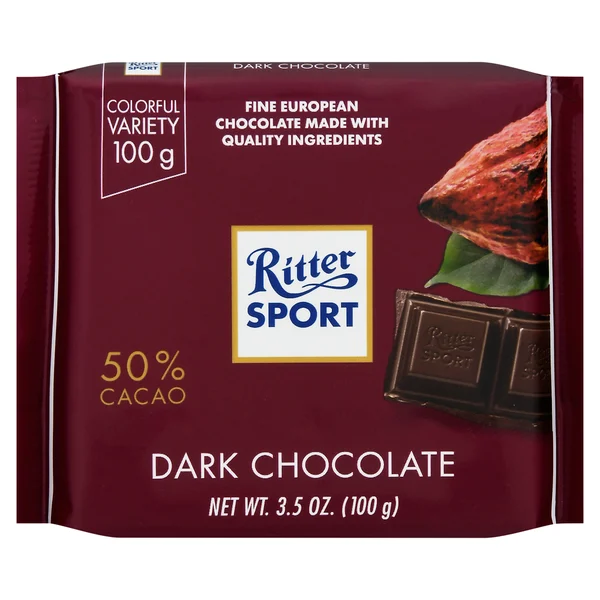 Ritter Sport Dark Chocolate, 50% Cacao
