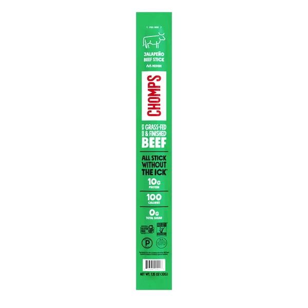 Chomps Grass-Fed Jalapeno Beef, Medium