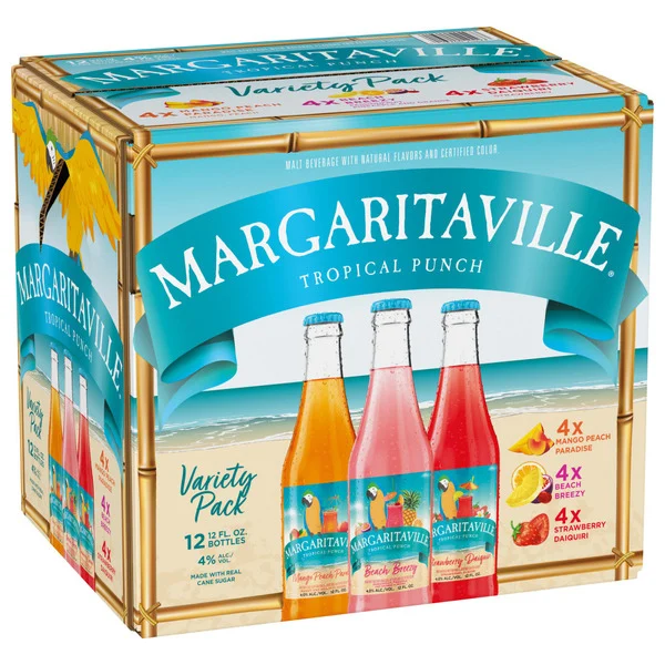 Margaritaville Tropical Punch Variety Pack, 12 Pack Bottles, 4% Abv