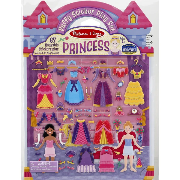 Melissa & Doug Play Set, Puffy Sticker, Princess
