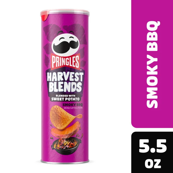 Pringles Harvest Blends Potato Crisps Chips Smoky BBQ, Lunch Snacks, 5.5 oz