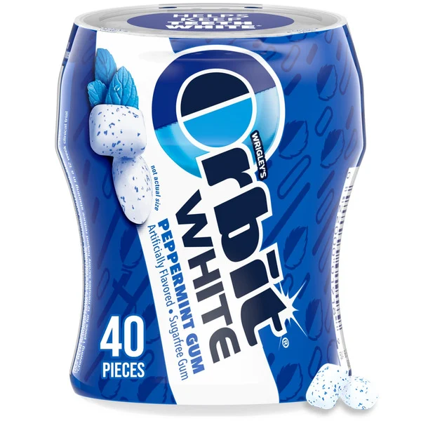 Orbit White Peppermint Sugar Free Chewing Gum Bottle
