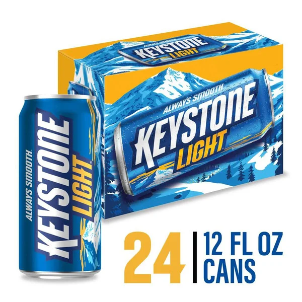 Keystone Light American Lager Light Beer 4.1% ABV, 24 Pack, 12.0 fl oz Cans