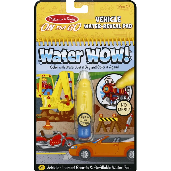 Melissa & Doug Water-Reveal Pad, Vehicle, On the Go