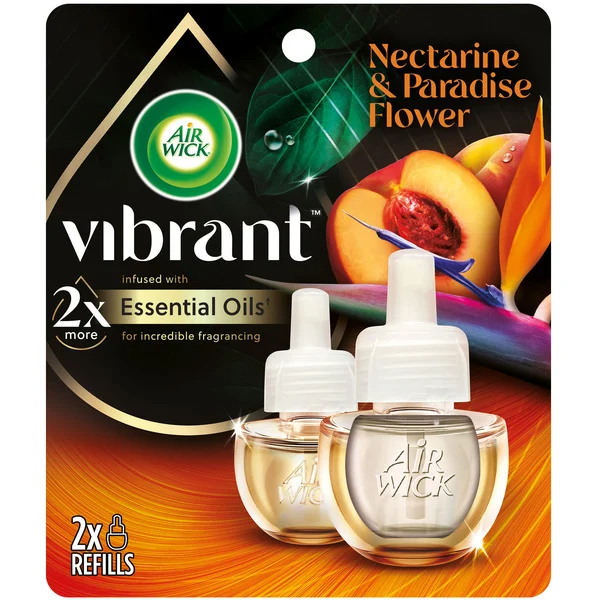 Air Wick® Vibrant Plug in Scented Oil Refill, Nectarine & Paradise Flower, Air Freshener