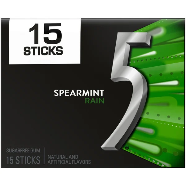 5 Spearmint Rain Sugar Free Chewing Gum