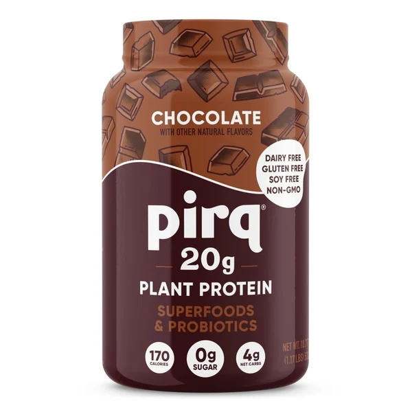 Pirq 20g Plant Protein Powder + Superfoods and Probiotics, Chocolate