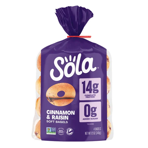 Sola® Cinnamon & Raisin Soft Bagels