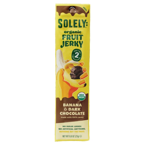 Solely: Fruit Jerky Banana & Dark Chocolate, Organic, Single Strip