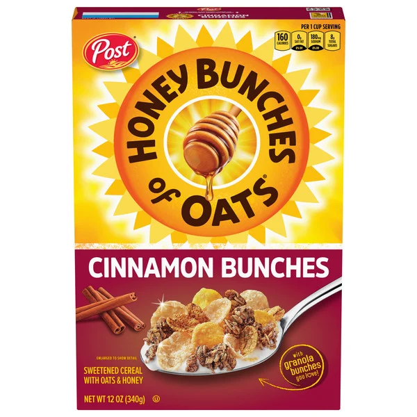 Post Honey Bunches of Oats Cinnamon Bunches Breakfast Cereal