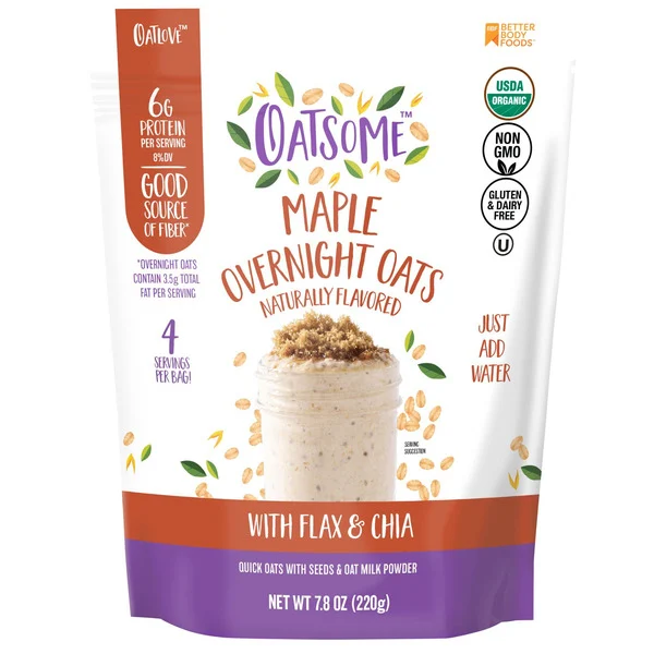 Oatsome Dairy Free Maple Overnight Oats with Flax & Chia