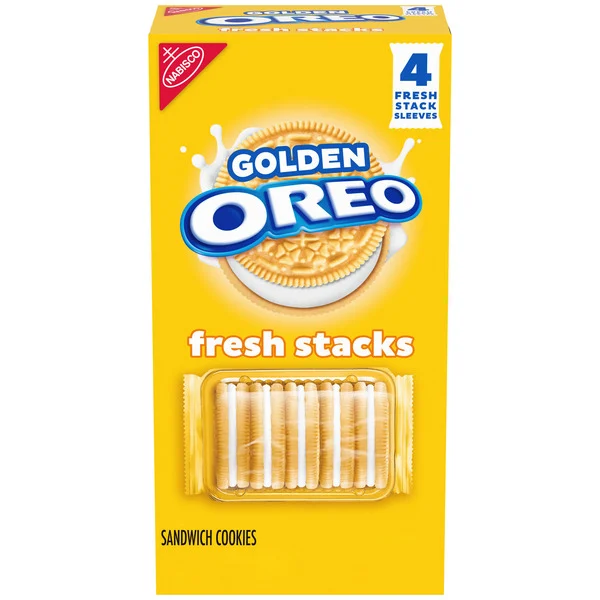Oreo Fresh Stacks Golden Sandwich Cookies, Travel Snacks, Multi Snack Packs 8 oz