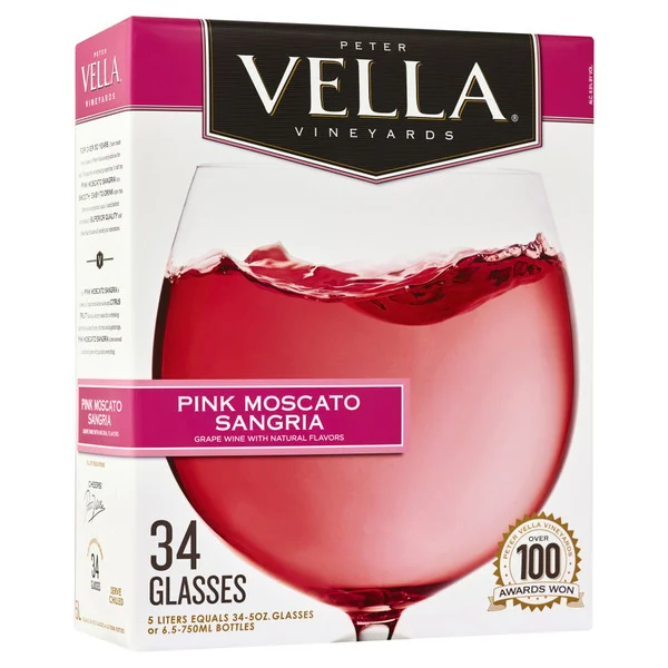 Peter Vella Pink Moscato Sangria Wine Box