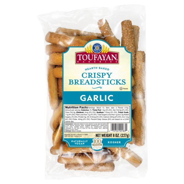 Toufayan Bakeries Crispy Breadsticks, Garlic