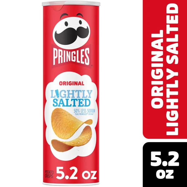 Pringles Lightly Salted Potato Crisps Chips, Lunch Snacks