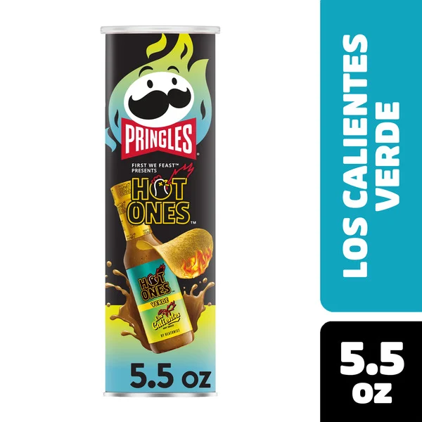 Pringles Hot Ones Verde Potato Crisps Chips, Spicy Snacks