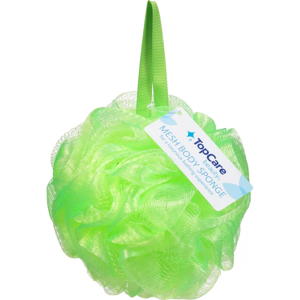 TopCare Mesh Body Sponge, Lime Green