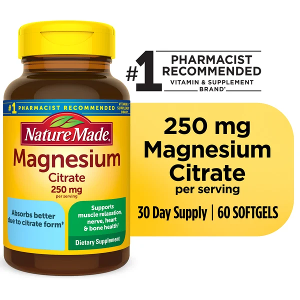 Nature Made Magnesium Citrate 250 mg Softgels