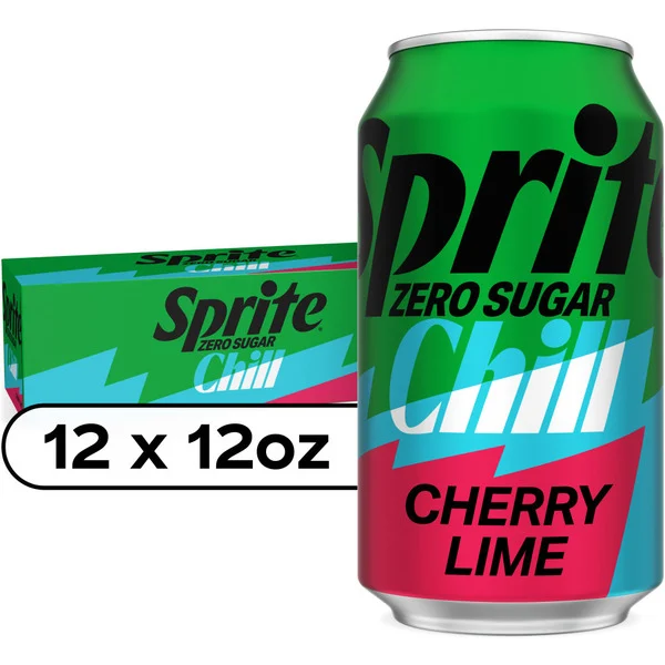 Sprite ® Chill Zero Sugar Cherry Lime Natural Flavor Soda Soft Drink Cans