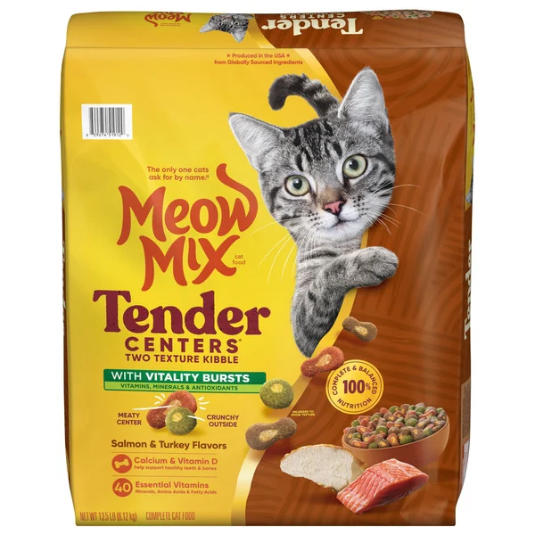 Meow Mix Tender Centers Vitality Burst, Salmon & Turkey Flavor Dry Cat Food