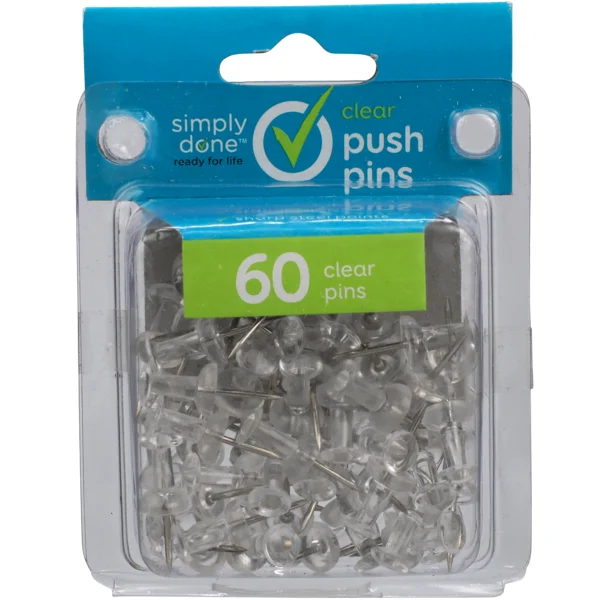 Simply Done Push Pins, Clear