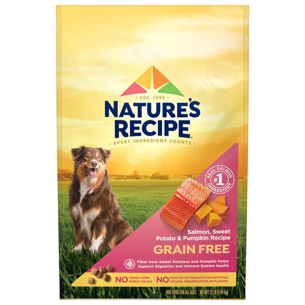 Nature's Recipe Grain Free Salmon, Sweet Potato & Pumpkin Recipe Dry Dog Food