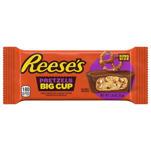 Reese's Peanut Butter Cups, Pretzels, Big Cup, King Size