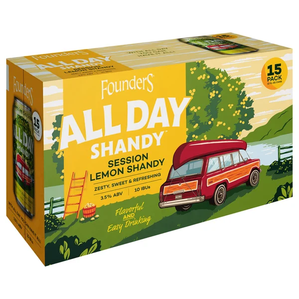 Founders Brewing Beer, Session Lemon Shandy, All Day Shandy, 15 Pack