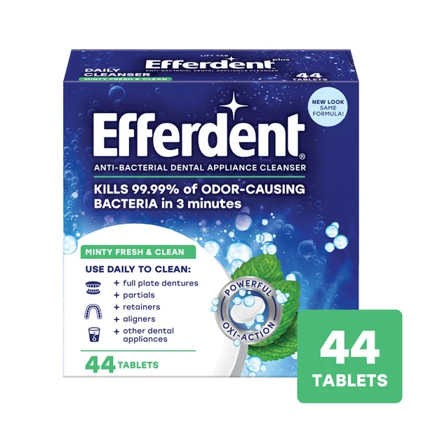 Efferdent Denture & Retainer Cleanser Tablets, Fresh & Clean, Minty Fresh