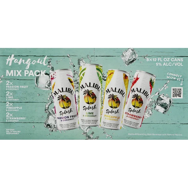 Malibu Malt Beverage, Sparkling, Mix Pack