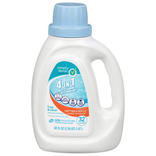 Simply Done Laundry Detergent, Ultra, Free & Clear, 4-In-1