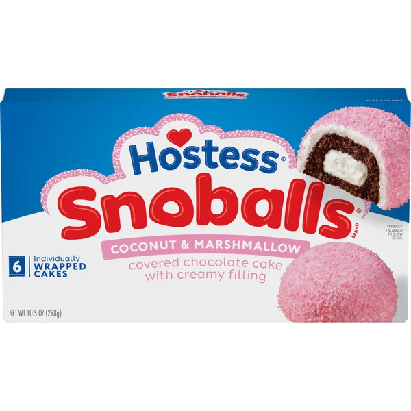 Hostess Snoballs Snack Cakes, Coconut & Marshmallow Covered Chocolate Cake
