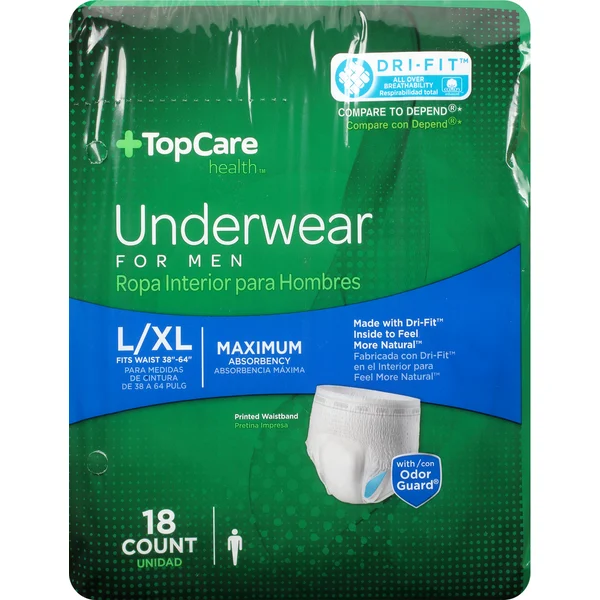TopCare Underwear, Maximum Absorbency, Large/Extra Large, for Men