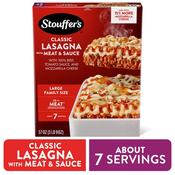 Stouffer's Classic Lasagna With Meat & Sauce Large Family Size Frozen Dinners