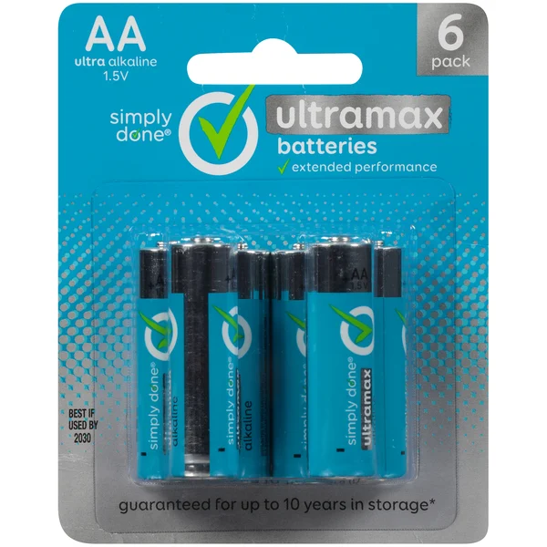 Simply Done Aa Ultra Alkaline 1.5V Ultramax Batteries