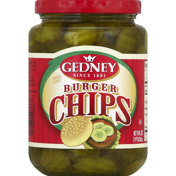 Gedney Pickles, Barrel Cured, Burger Chips