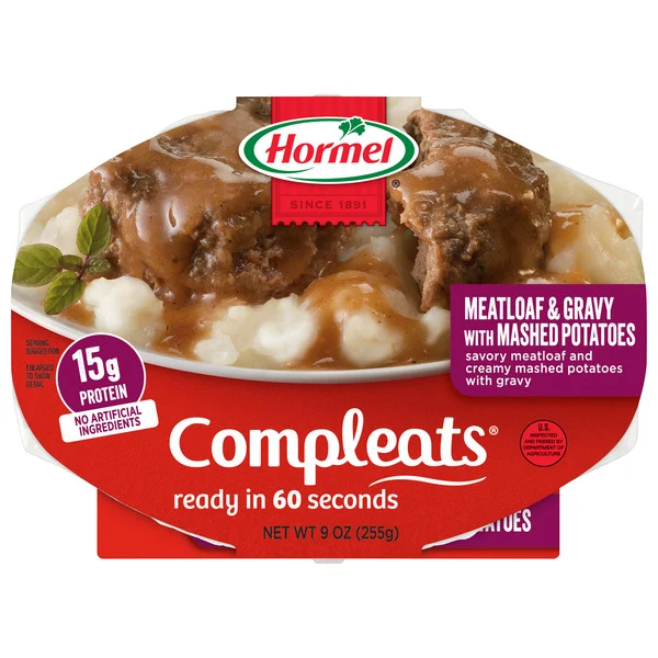 Hormel COMPLEATS Meatloaf & Gravy with Mashed Potatoes, 9 Ounce