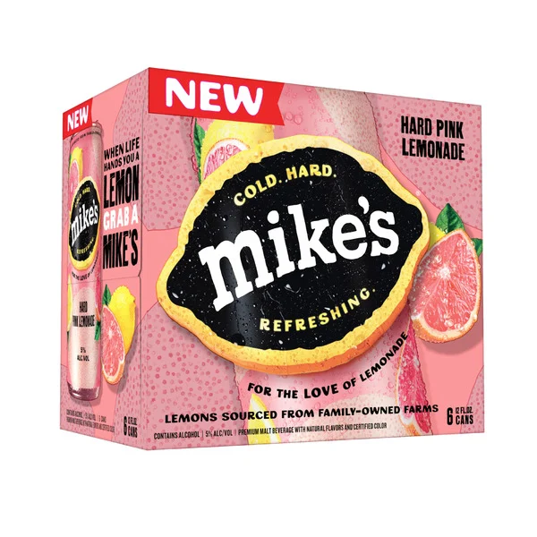 Mike’s Pink Lemonade, 6 Pack, 12 fl oz Cans, 5% ABV