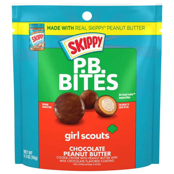 SKIPPY PB Bites Girl Scout Chocolate Peanut Butter Snack, 5.5 Oz Pouch