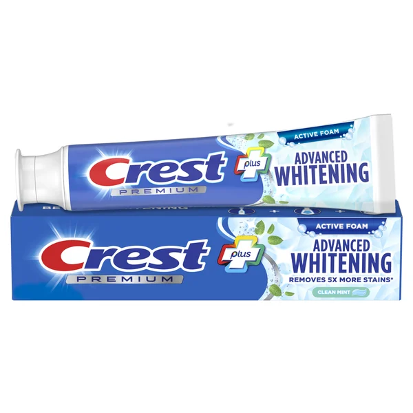 Crest Premium Plus Advanced Whitening Toothpaste, Clean Mint Flavor