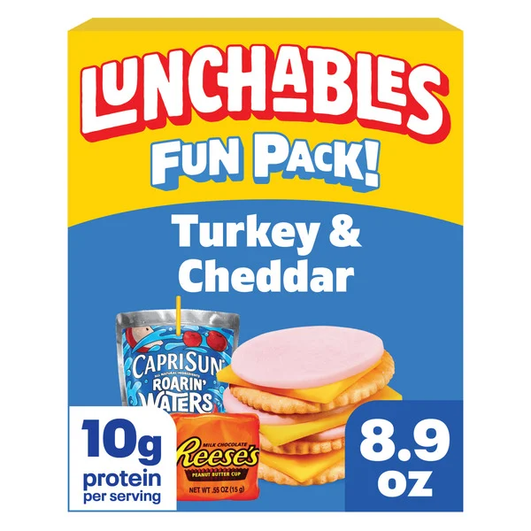 Lunchables Turkey & Cheddar Cheese Cracker Stackers Kids Lunch Snack Meal Kit & Capri Sun