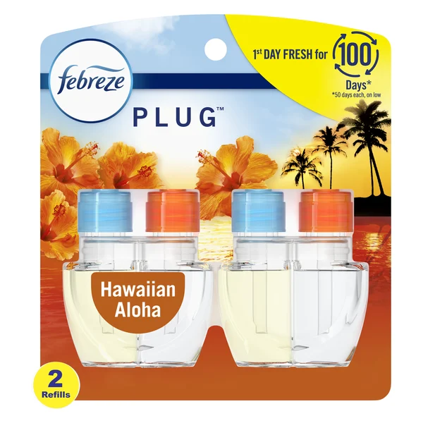 Febreze Noticeables Dual Scented Oil Refills, Hawaiian Aloha, Hawaiian Aloha