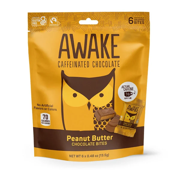 AWAKE Caffeinated Chocolate Peanut Butter Milk Chocolate Bites